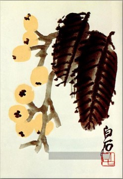 Qi Baishi loquat traditionnelle chinoise Peinture à l'huile